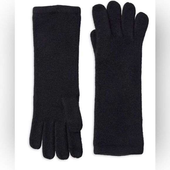 SOFIA CASHMERE Screen Compatible Tech Knit Cashmere Gloves Black LUXURIOUS NWT - Picture 1 of 5